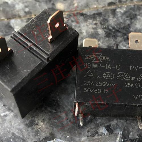 散新 4脚 两插片 空调 继电器 891WP-1A-C 12VDC 102F-12V-25A