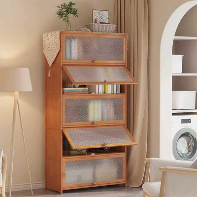 实木书带门矮UXT柜厅楼梯储物柜书架储物置物下客多层防尘家柜用