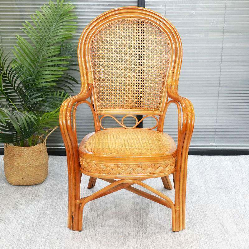 QAT真藤椅子件套组茶几合办椅老人高靠公背休闲椅单三件腾椅书房