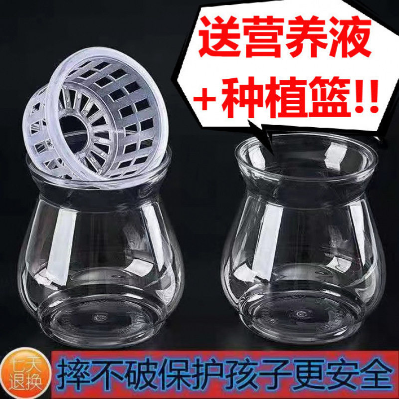 水培花瓶小水培高颜值塑料绿萝水培富贵竹水养植物客厅办公装饰品