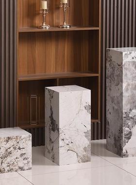 板花架玄MVG岩大关落地摆件底座客厅电视旁轻奢柜雕塑展示台理石