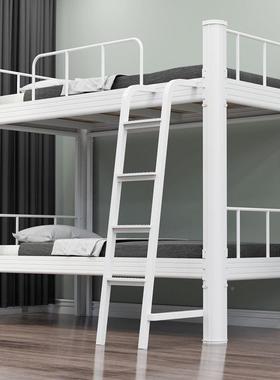 落地床爬梯公寓床钢制架加DEO厚双层学生宿舍员工高低床上床铺下