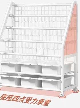 儿童LNP书架家用物架本落地绘移动带轮宝宝玩具收纳架架阅读区置