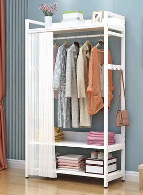 衣架落结实简mZtkC6Dk简约现代木进钢门收地纳子易家用挂衣架卧室