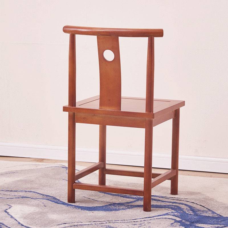 0J实木椅子月牙椅牛角椅餐厅餐桌椅子家用茶桌主人椅靠背椅书桌椅