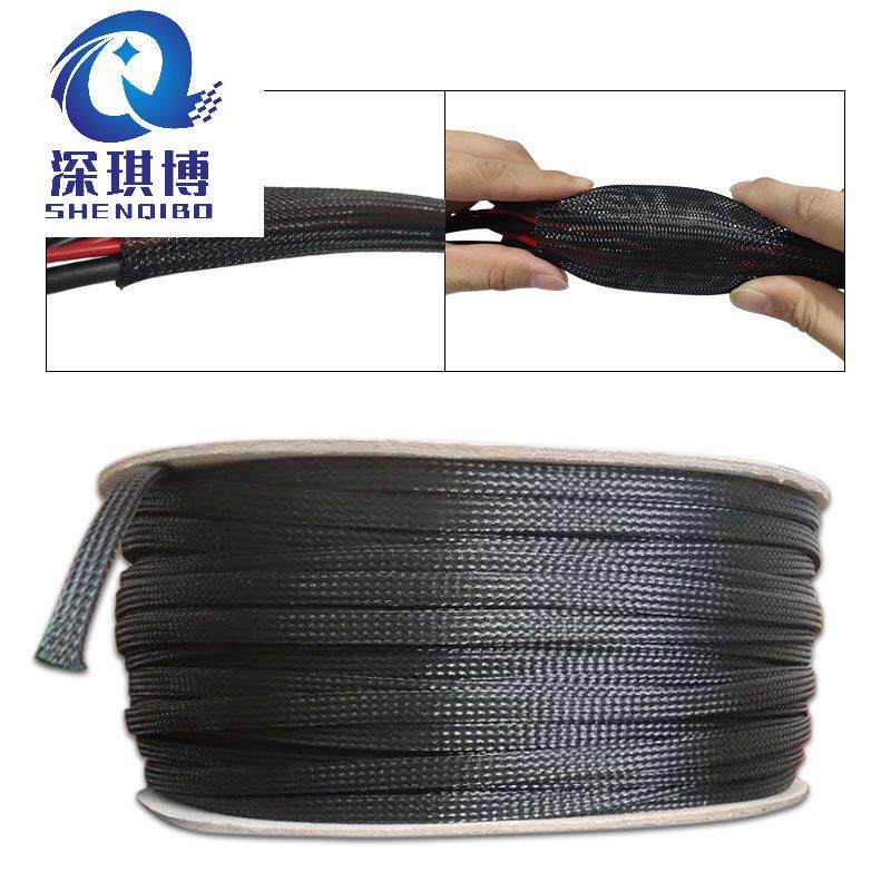 蛇XJQ皮网阻燃编织网尼龙网编织网包线管管护线管4MM-60MM黑色