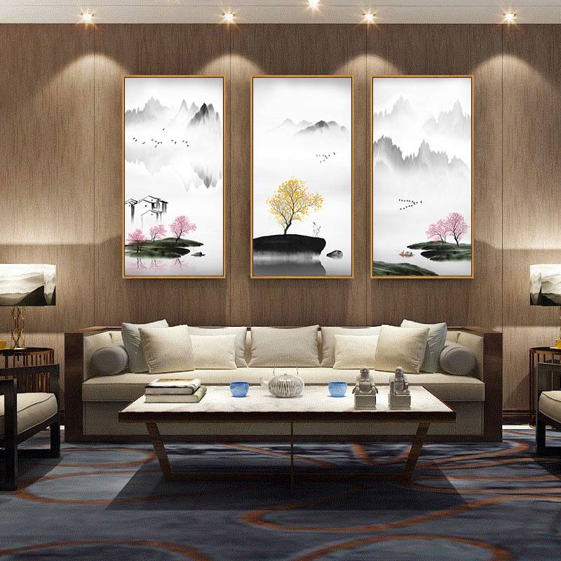 新中式中国风装饰画客厅玄关走廊沙发背景壁画禅意茶室书房挂画