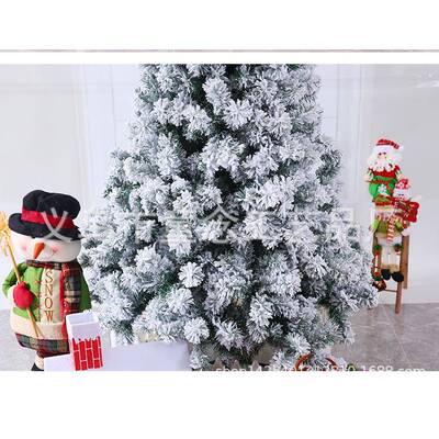 180真cm圣植绒GG-0238树雪仿喷雪诞景圣诞树pvc松针树白色植绒树