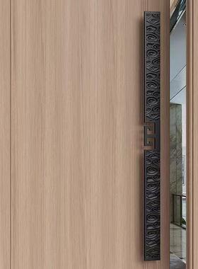 新中式实木双门门仿古铜店宴45780会厅酒门把手铝开拉手新中式风