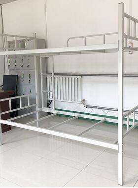 上高低床双层学生寓宿舍公上下UQQ床工地白色加床厚铁艺床简约下