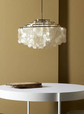 全光谱护吊眼灯欧式浪漫天贝壳灯客厅灯卧室别墅D280餐然风铃装厅