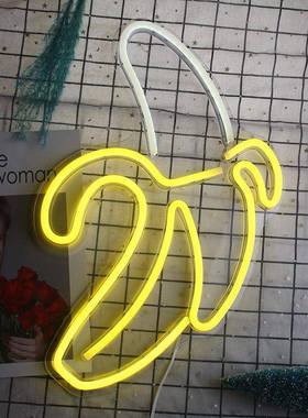 新品香蕉CZE饰造背板led霓装虹灯房间墙壁艺术型霓虹灯灯