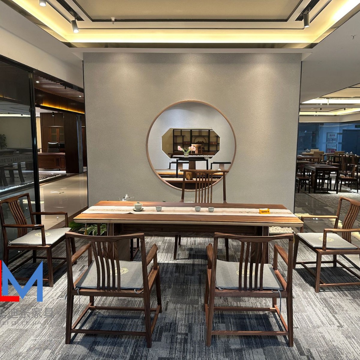 新中式乌金木茶台实木茶台干炮茶台河南茶台厂家郑州茶台厂家