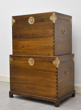 香樟茶木箱子纯实木物几防陪虫蛀新储中式婚嫁书房收纳字画藏KJC