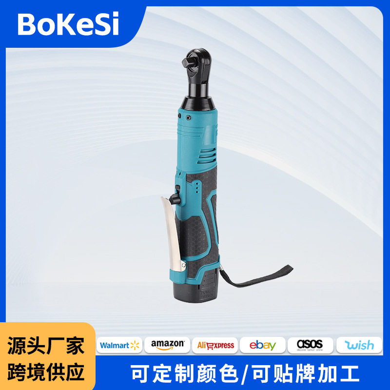 跨境90度直角扳手外贸家用便携式舞台桁架16.8v角向电动棘轮扳手