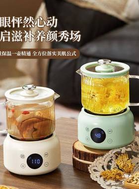 生全玻璃恒温55%养壶家用母婴炖煮一体茶壶办公室小KCT型煮花烧水