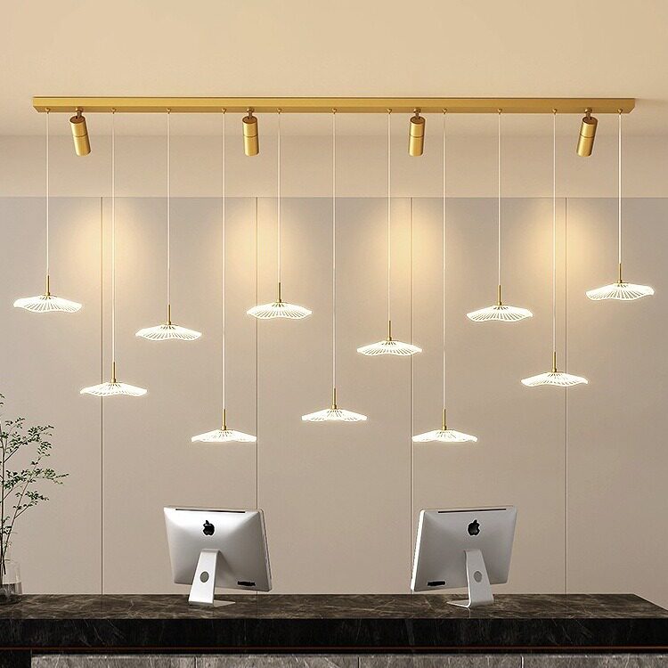 现代简约LED长条荷叶餐厅吊灯