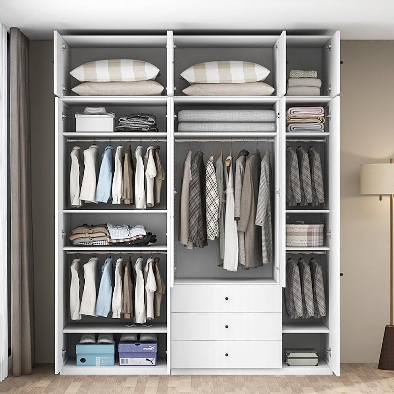 0白色户型钢制衣柜抽GWA屉式收纳柜卧室组合小衣橱6cm深大容储量