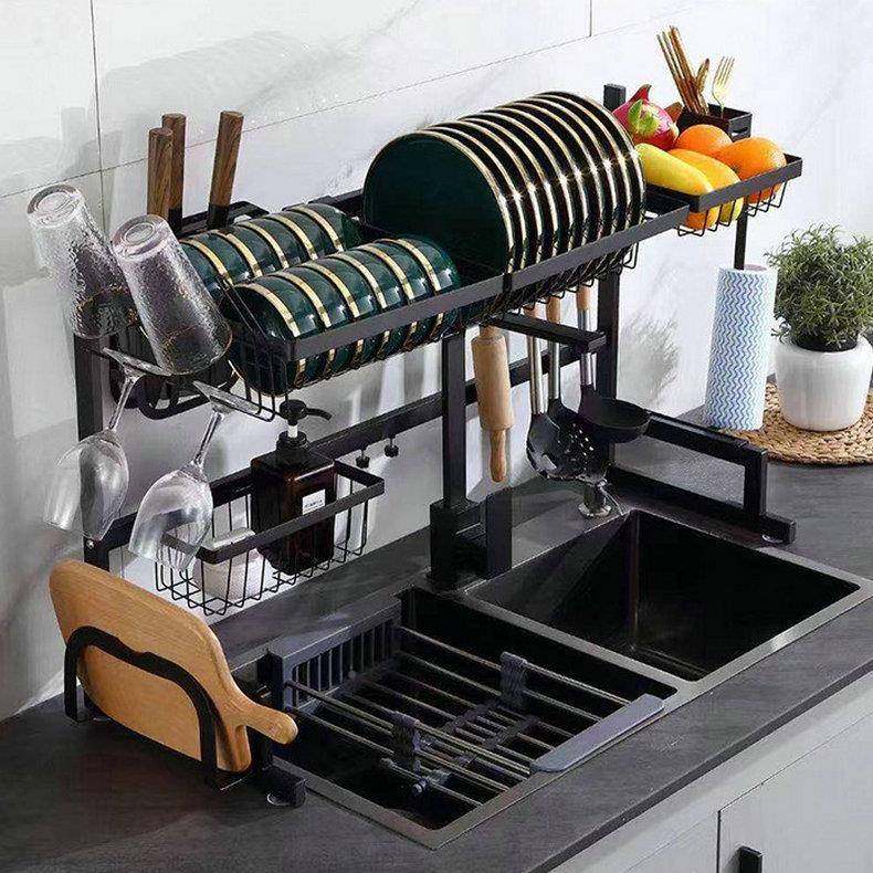 ESC不锈架钢厨房置物水槽架水池上碗碟筷板沥水架厨砧置具收纳物