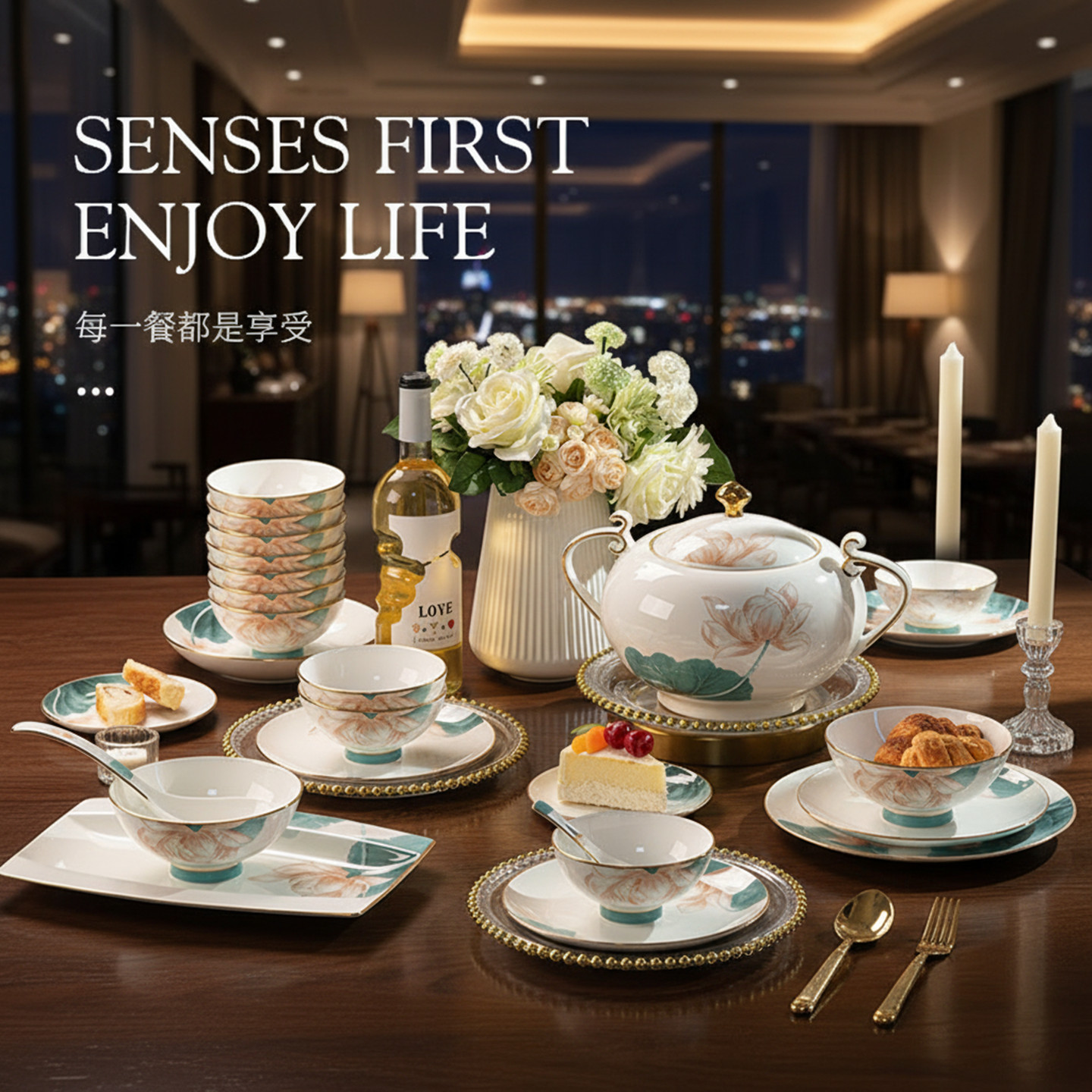 2025新款景德镇骨瓷餐具套装