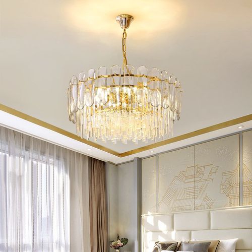 简约客厅吊灯 水晶灯圆形 轻奢家用卧室灯具家用温馨餐厅吊灯
