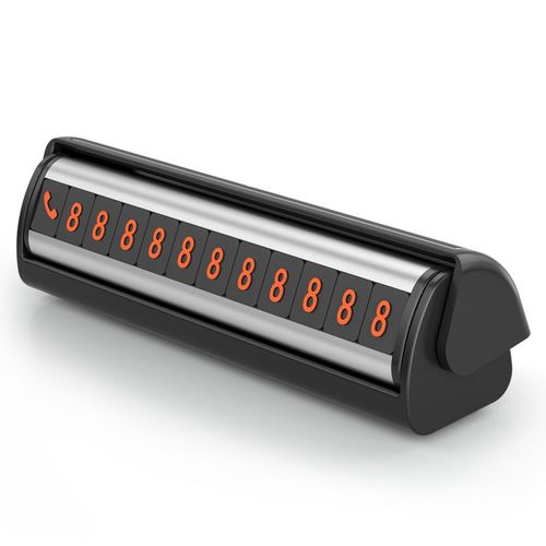 抖音铝合金汽车临时停车牌 双面大字体高档隐藏式车载挪车号码牌