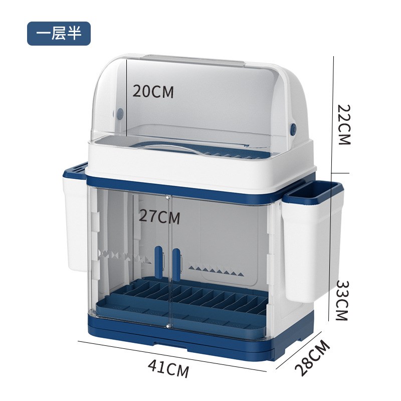 厨房碗架多层双开门带盖放餐具置物架多功能储物柜防尘碗筷收纳盒