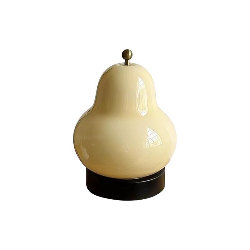 中古法式奶油梨子台灯卧室床头书房客厅充电触摸便携氛围感小夜灯