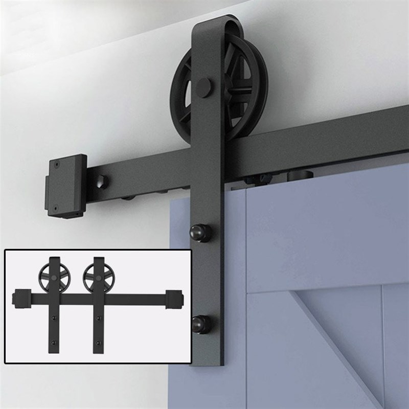 新款谷仓门吊轨 大轮型款式轨道全套配件工厂直售