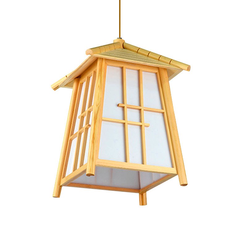 日式吊灯榻榻米灯具卧室和室樟子松原木灯主题餐厅客栈创意木艺灯