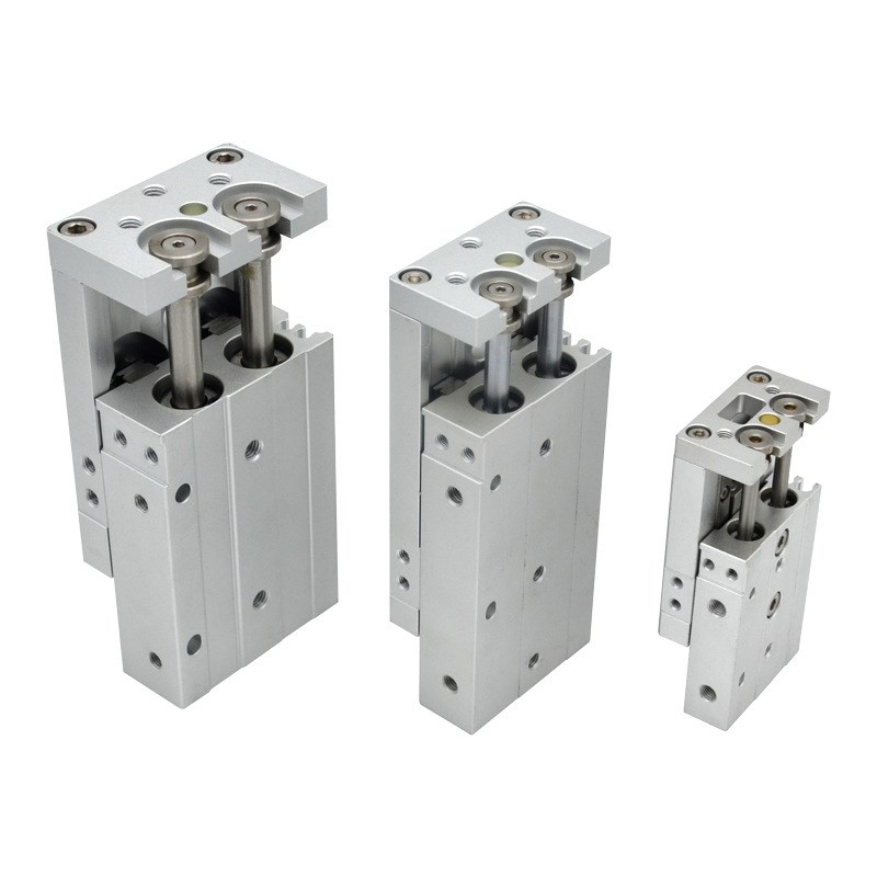 亚德客型气动导轨精密滑台气缸HLQ6/HLQ8多系列铝合金双轴型气缸