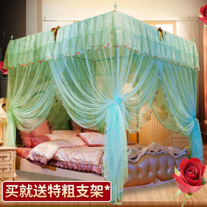 蚊帐三开门宫廷落地支架1.8米床2m床双人家用1.5米加密纹帐子1.0m