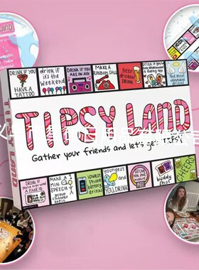 Tipsy Land Party Board Game派对棋盘游戏适合朋友有趣饮酒游戏