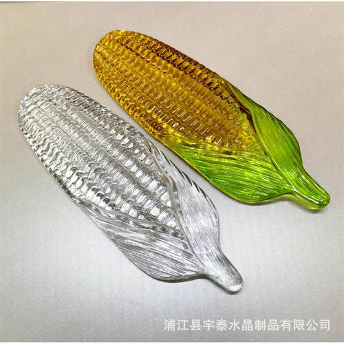 超白水晶砖玻璃方块隔断背景墙透明水晶玉米百果叶挂片透光家用