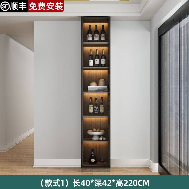 现代简约储物柜置物柜餐边柜实木靠墙一体高柜客厅酒柜可订茶水柜