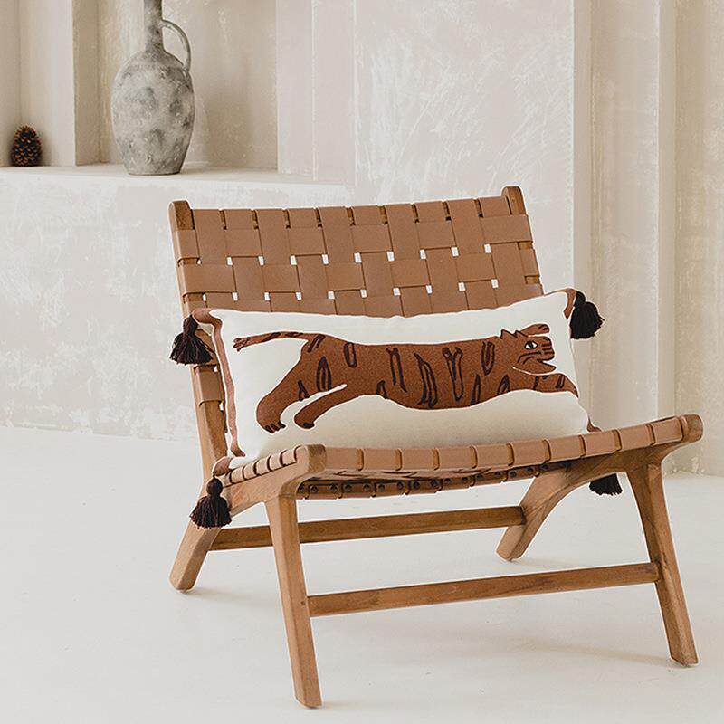 豹流靠苏子条抱枕套客厅沙发卧室64231537垫简约大号长腰枕