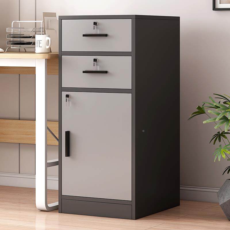 ft桌下文件柜办公柜置物边子柜带锁带抽屉柜柜储桌下文件物打印机