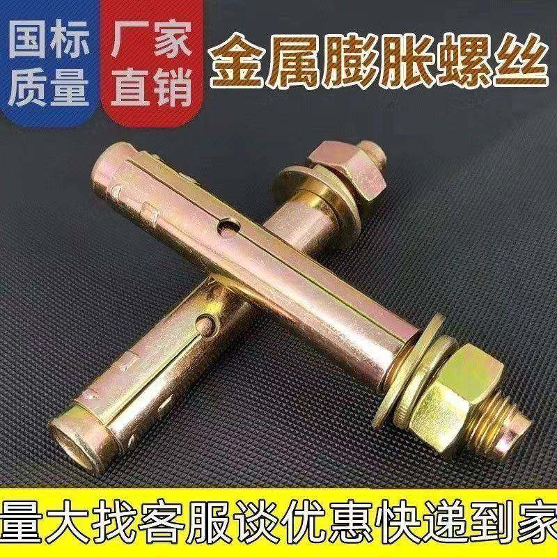 直销镀彩栓锌铁膨胀小头带孔丝307金属膨胀螺8厘拉爆0MM8M16国标