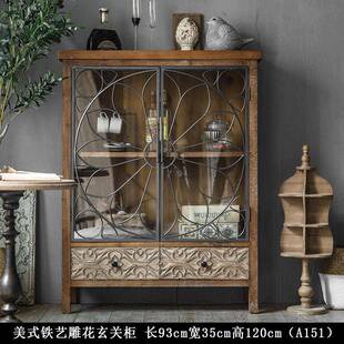 美式330村古复雕花餐边柜乡客民宿家具厅酒柜橱柜卧室做旧收纳柜