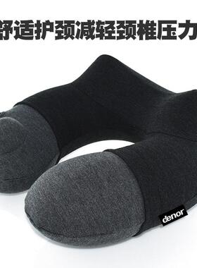 按压自便动充气U型枕户外旅护颈行枕飞式机脖枕携空气DL211U枕厂