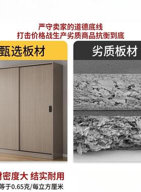 推拉门简易用柜家卧室NGH木质经济出衣房小租户型收纳储物挂衣橱