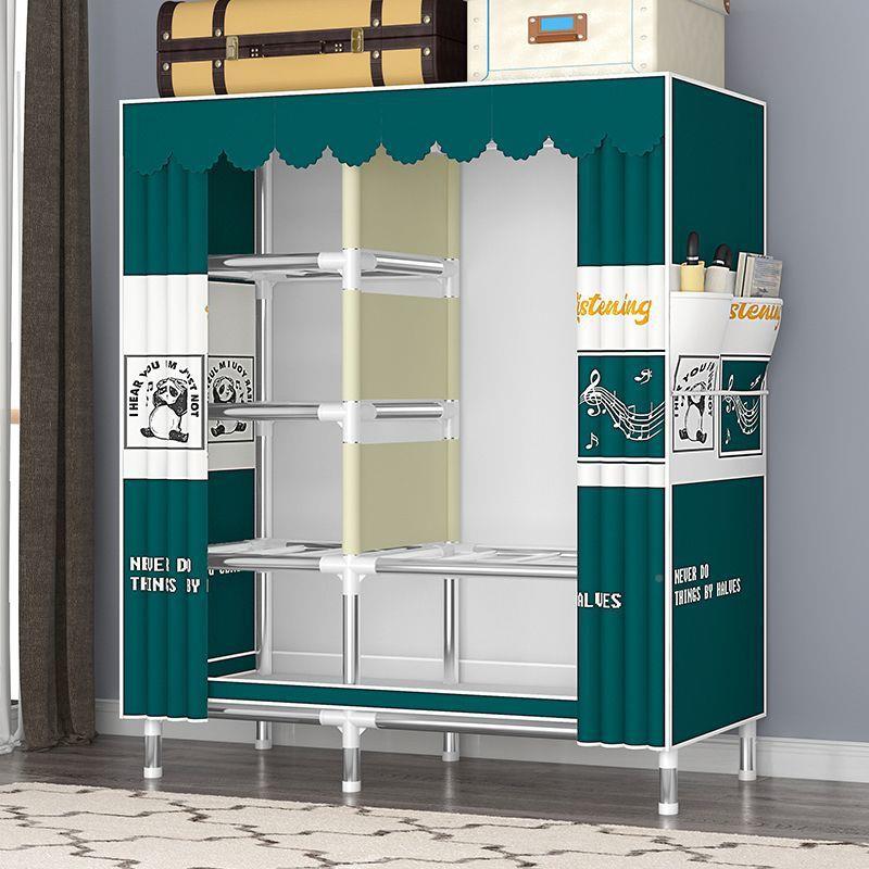 简易柜钢管粗加加固组装衣全钢架布衣房柜无品牌/出租用收纳柜子