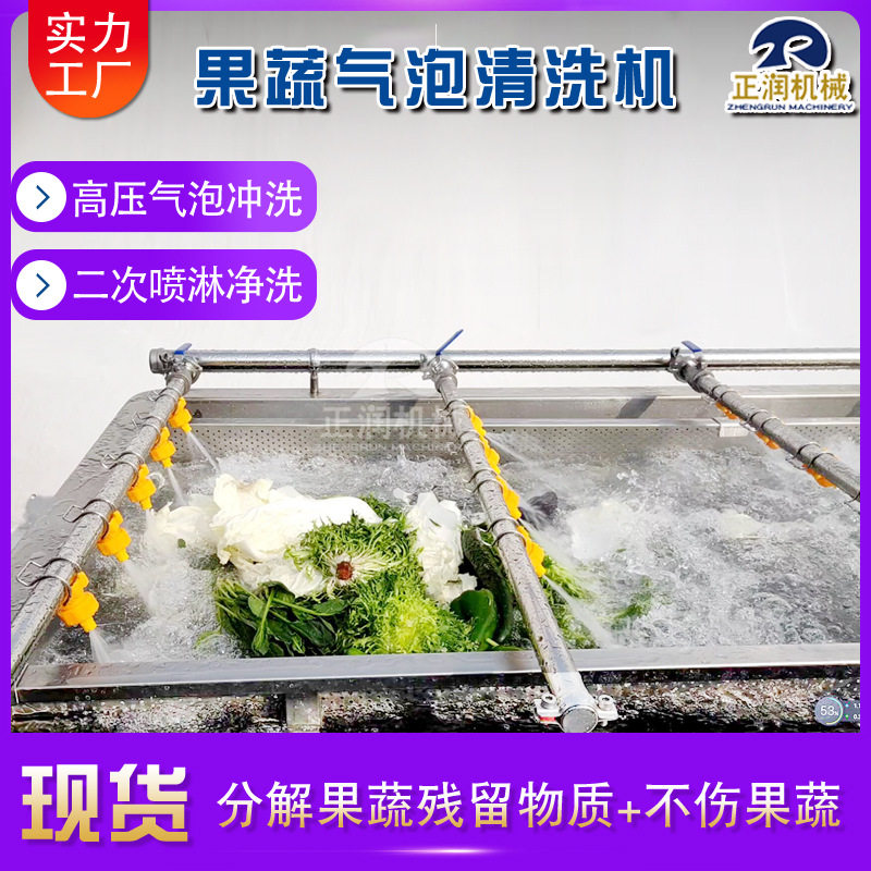 生产叶类菜气泡清洗机 全自动果蔬清洗流水线 商用马头兰清洗机
