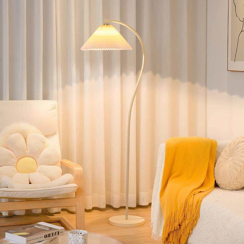 落地灯vntag褶ei法复式古奶油客厅卧室床头立式台灯日875式百氛围