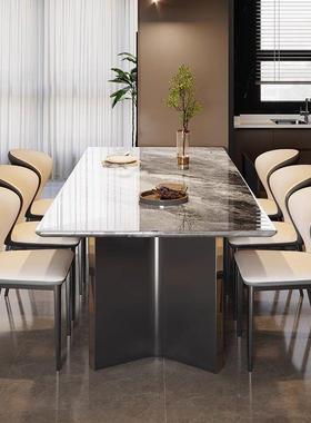 奢石餐桌超晶bc01石约现代方简形岩板家用小户方型大理石吃长饭桌