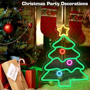 跨新款霓虹灯牌圣诞节气氛装饰LHNOED造境型树灯亚克力灯圣诞彩灯