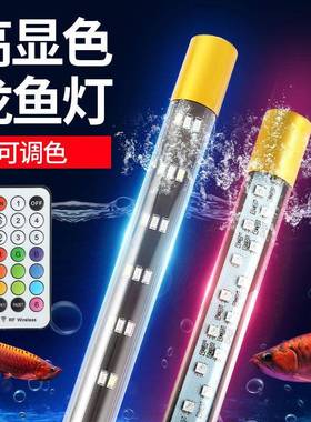 t8鱼缸水灯防led灯潜箱水灯l族BLed水灯龙鱼灯遥控灯水族灯