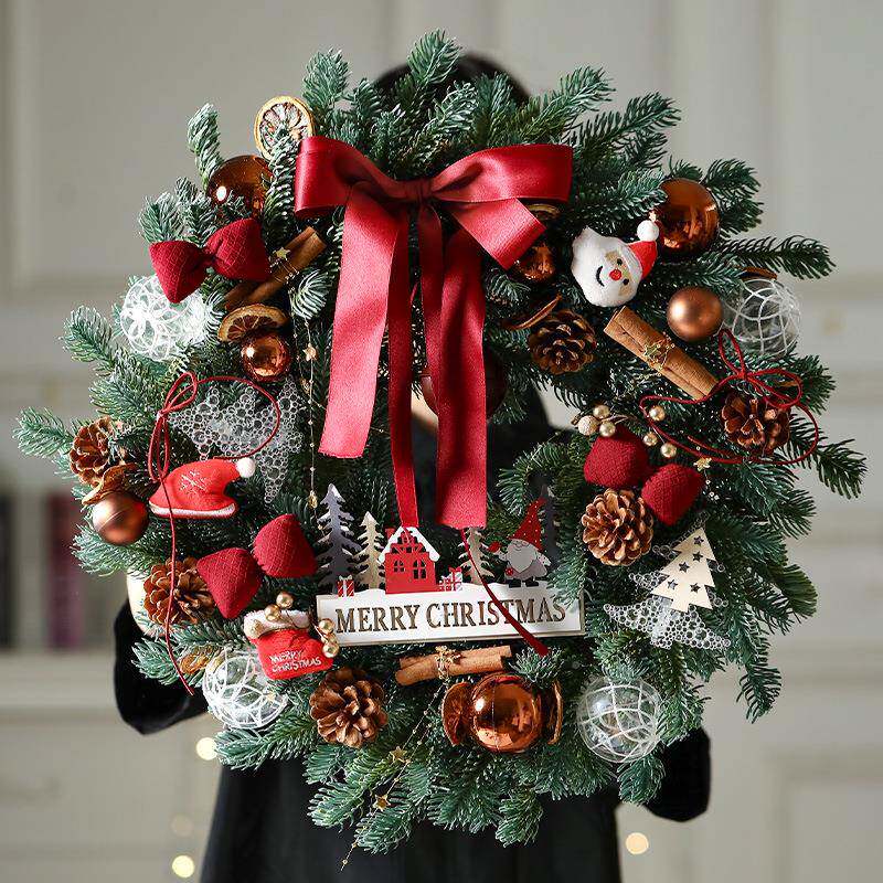 诞挂圣件热销圣诞节饰50c装636m花倒挂酒店橱窗环商场场景门挂布