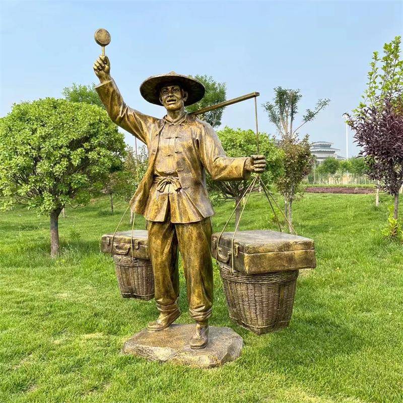 玻璃人物雕塑制作园林景观农耕铜NNR民小俗户外品大型钢仿铜摆件