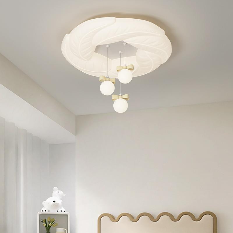 法式奶油风卧室吸顶灯205年2新蝴蝶结童房款灯护眼M231019书儿房